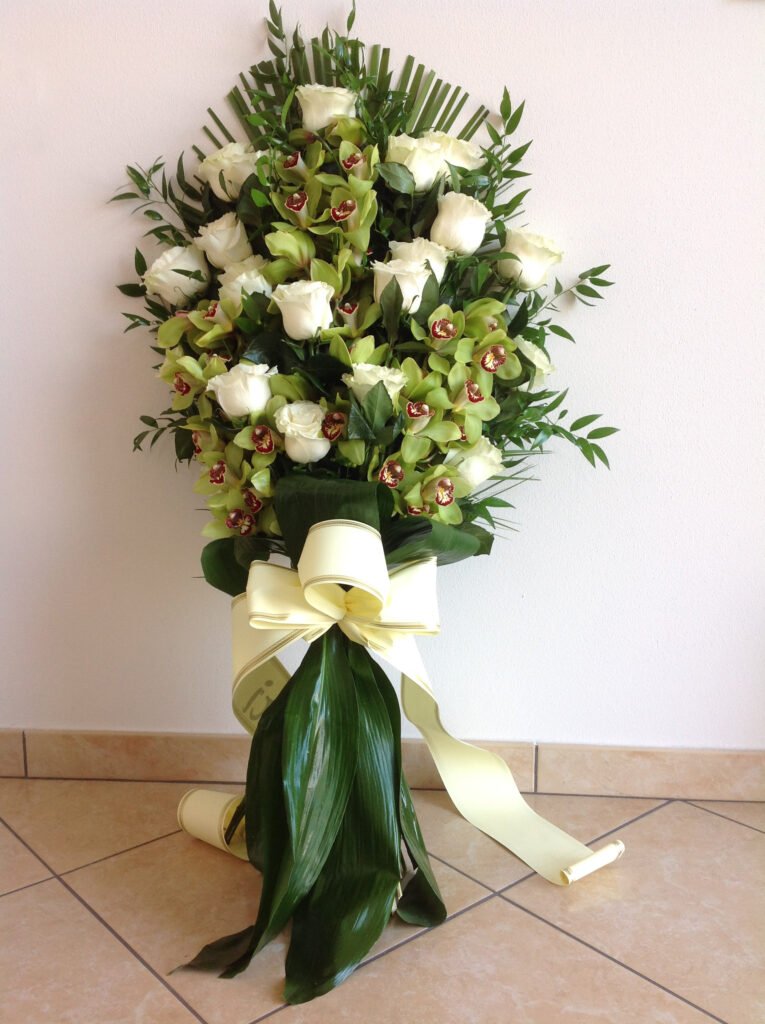 D Mazzo bara 3 - rose panna e dendrobium